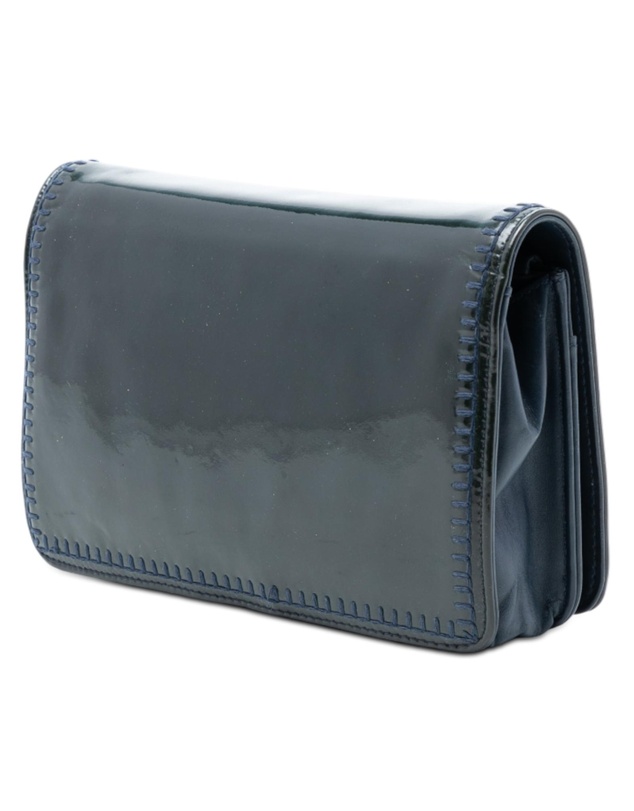 Pre-Loved by Azura Reborn - Pre-Loved CC Patent Whipstitch Wallet On Chain