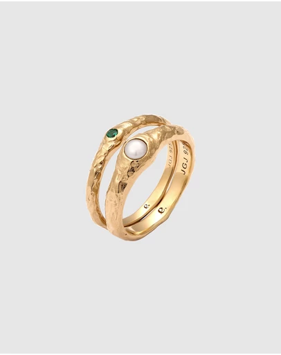 Elli Jewelry - Freshwater Pearl Ring Set in 925 Silver