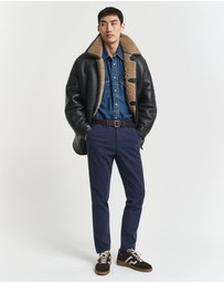 Gant - Slim Fit Cotton Herringbone Pants