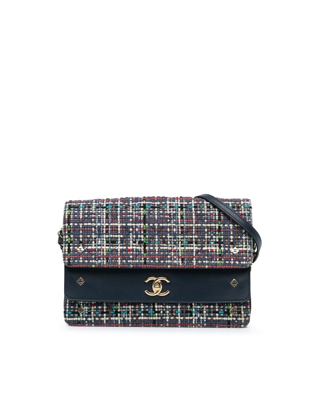 Pre-Loved by Azura Reborn - Pre-Loved CC Multicolor Tweed Double Flap