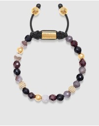 Nialaya Jewellery - Women's Beaded Bracelet with Botswana Agate, Garnet, Agate and Gold