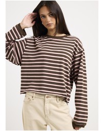Subtitled - Long Sleeve Stripe Top