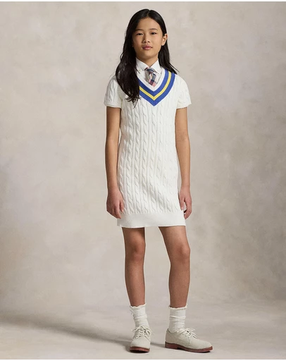 Polo Ralph Lauren - Cricket-Stripe Cotton Sweater Dress - Kids