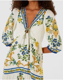 Farm Rio - Emily Floral Tapestry Off-White Maxi Dress