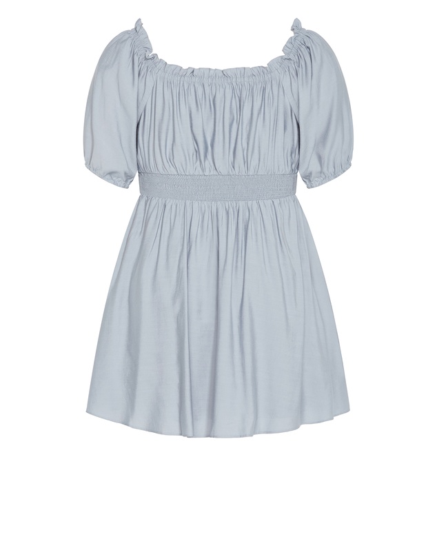 City Chic - Plus size Mela Dress - dusty blue