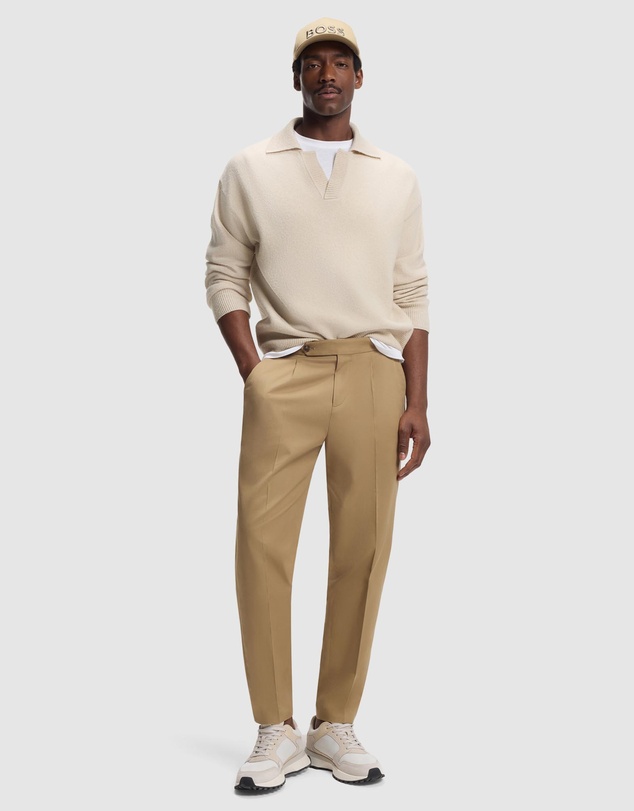 BOSS - Virgin-Wool Sweater With Johnny Collar
