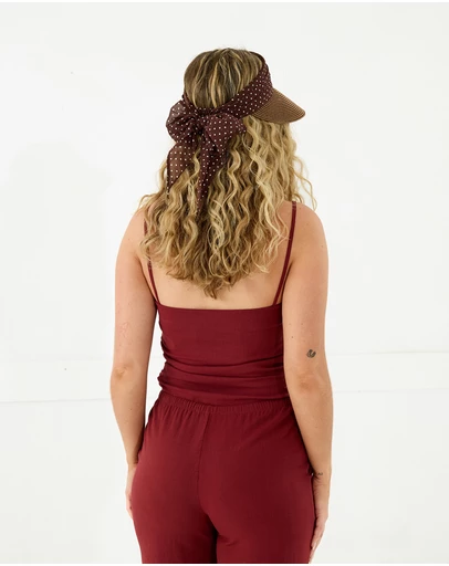 Morgan & Taylor - Bridie Braided Straw Visor in Brown