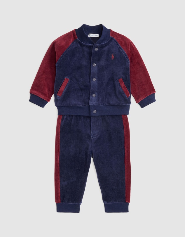 Polo Ralph Lauren - Velour Baseball Jacket & Jogger Pants Set - Babies