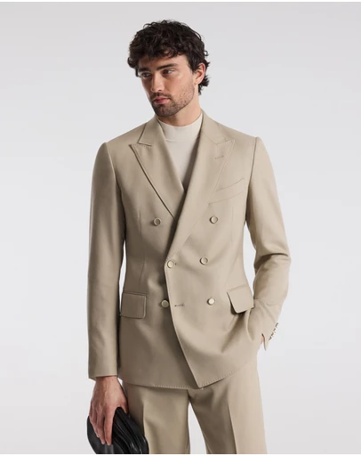 Calibre - Wool Double-Breasted Blazer Sand