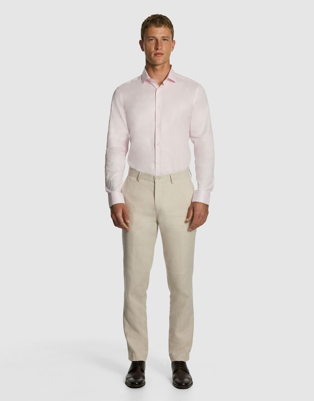 yd. - Clubman Pure Cotton Twill Slim Fit Dress Shirt