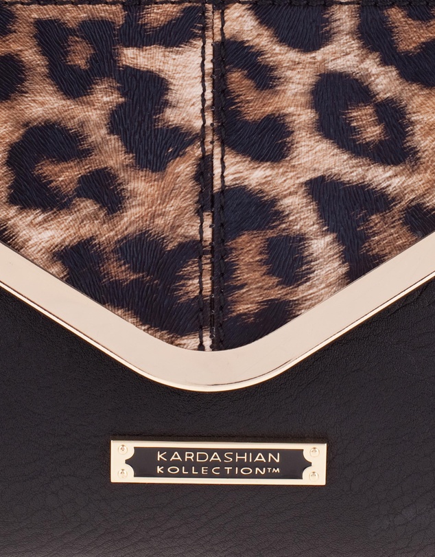 Kardashian Kollection - KK Leopard Metal Bar Clutch
