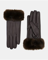 Morgan & Taylor - Gia Faux Leather Gloves in Brown