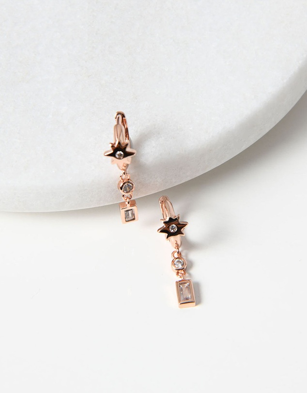 Forcast - Diya Rose Gold Plated 2pc Earring Set