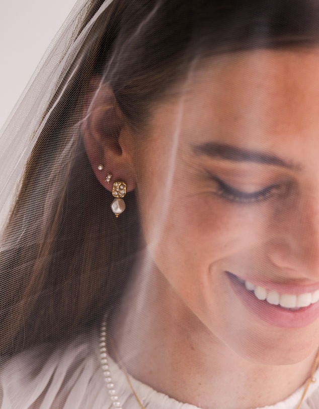 Elli Jewelry - Earrings Stud Pearl Drop 925 Sterling Silver Gold-Plated
