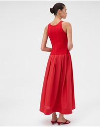 Oroton - Knit Bodice Midi Dress
