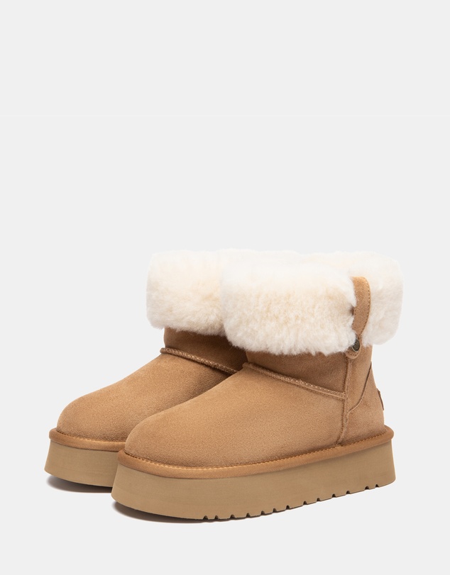 EVERAU - Australian Shepherd Ugg Mini Eleny Platform Cow Suede Upper UGG Boots