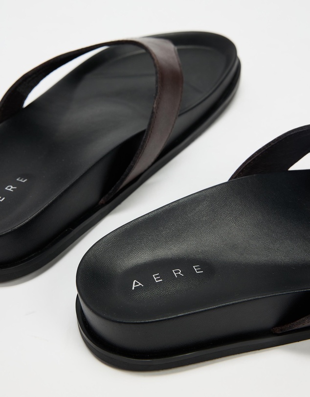AERE - Leather Footbed Thongs - Women's