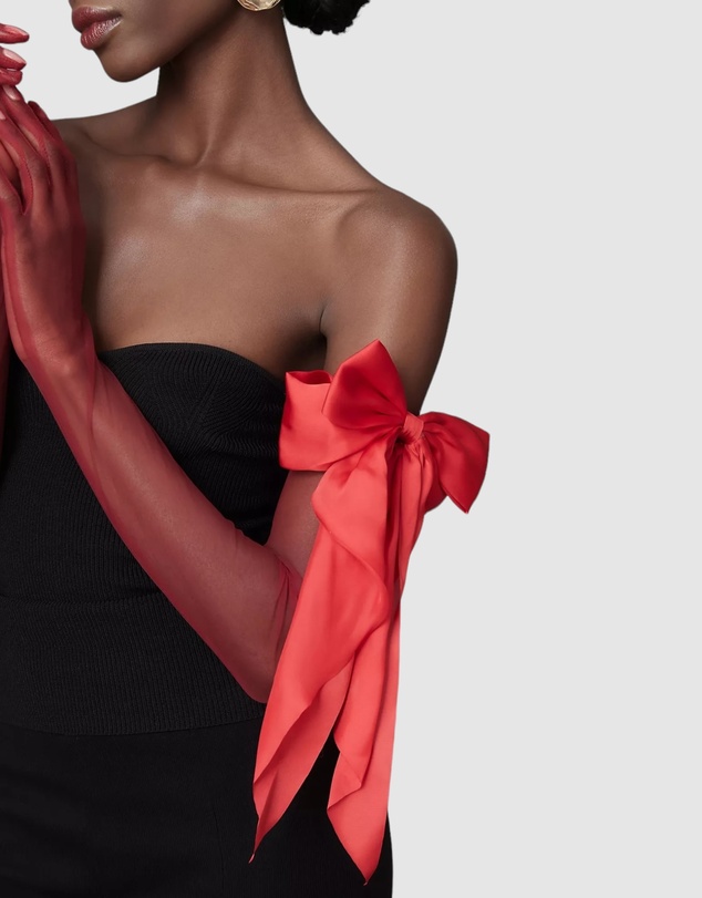 High Heel Jungle - Madamoiselle Bow Glove - Ruby Red