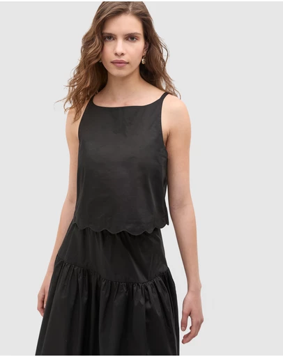 Seed Heritage - Poplin Scallop Top