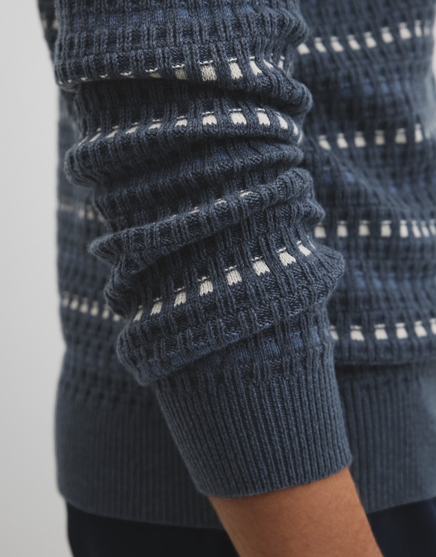 Country Road - Australian Good Earth Cotton Wool Blend Jacquard Check Knit