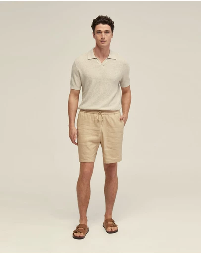 Oxford - Rufus Linen Pull On Shorts