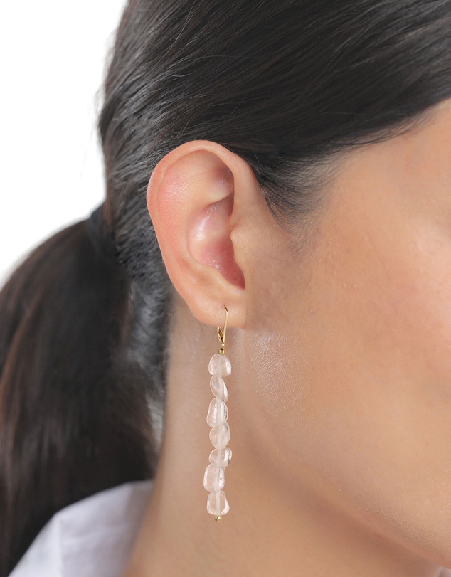Elli Jewelry - Rock Crystal Drop Earrings in Gold-Plated 925 Silver