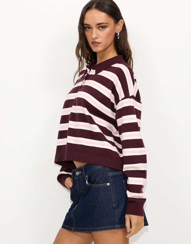 Dazie - Piper Stripe Knit Polo