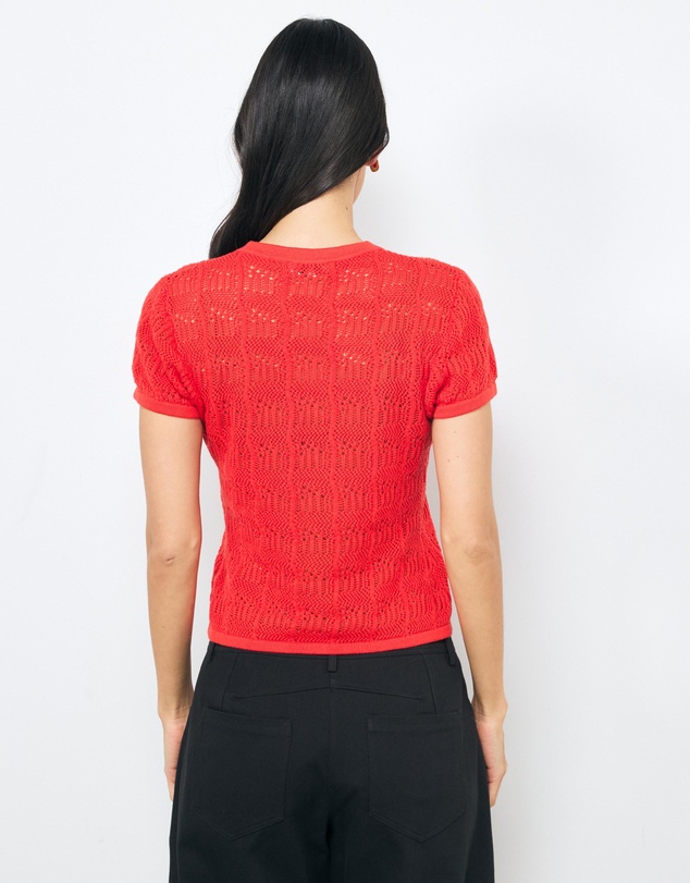 AERE - Lila Organic Cotton Pointelle Knit Top