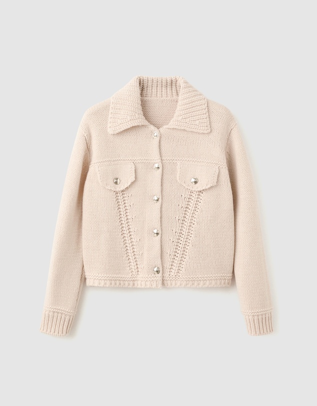 M.N.G - Cardigan Jacket With Shirt Collar