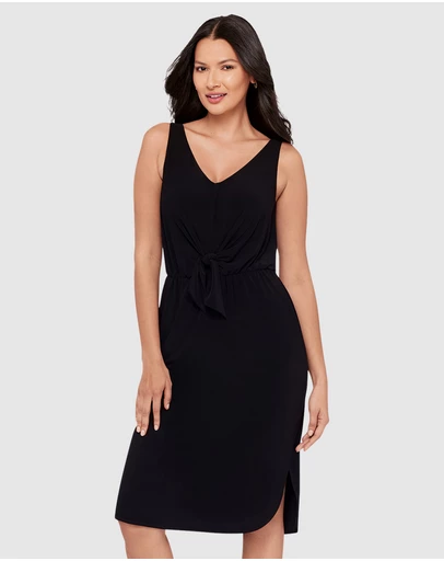 Miraclesuit Shapewear - Tali Sleeveless Knot Waist Shaping Dress With Pockets