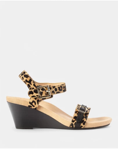 Vionic - Laurie Wedge Sandal - Tan Leopard