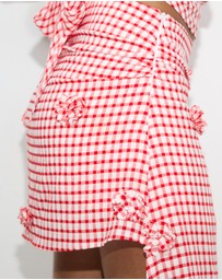 Dazie - Piazza Check Asymmetric Skirt
