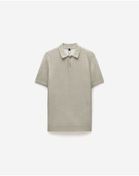 Calibre - Honeycomb Knit Polo Stone