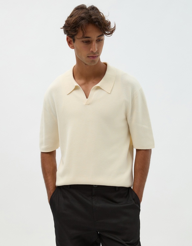 AERE - Deep Cut Knit Polo