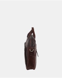 Pierre Cardin - Pierre Cardin Rustic Leather Computer/Business Bag