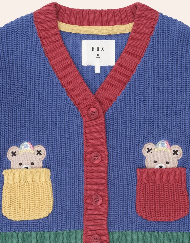 Huxbaby - Colour Block Varsity Hux Cardigan - Babies-Kids