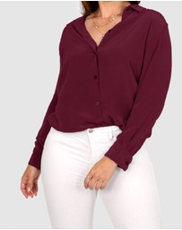 The Fable - Crimson Silk Shirt