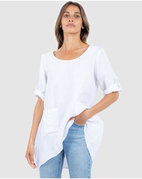 CAMIXA - Federica Linen Tunic Top