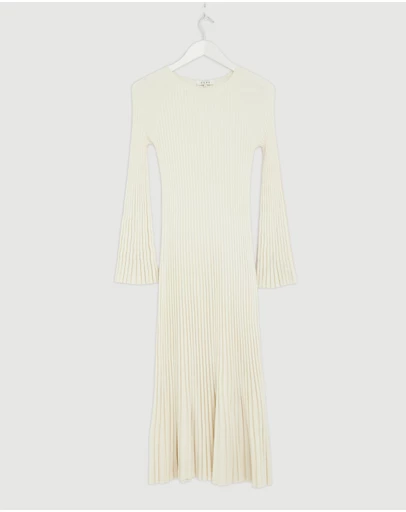 Revibe - Repaired AERE Indi Accordian Pleated Organic Knit Dress - AU 10