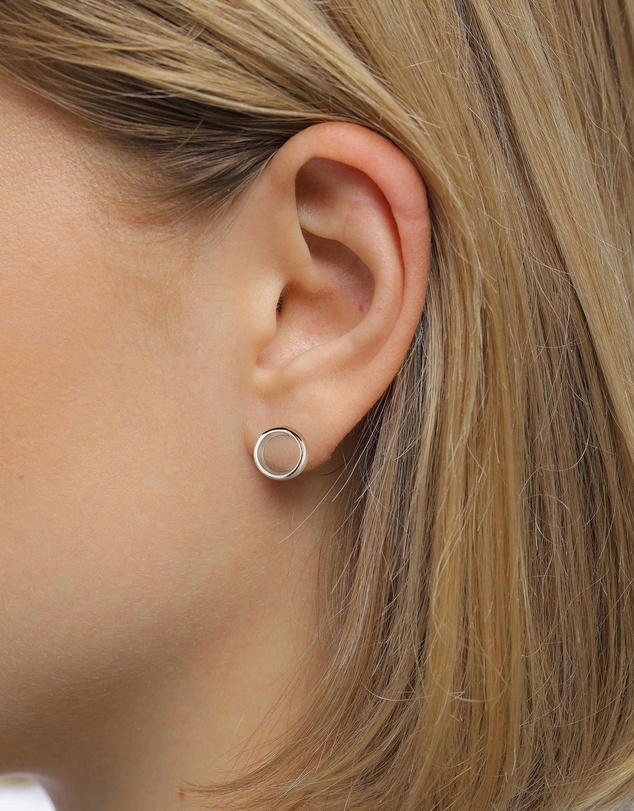Elli Jewelry - Rock Crystal Circle Stud Earrings in 925 Silver