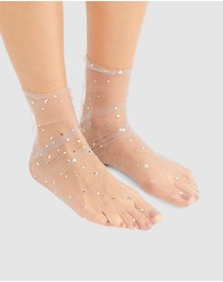 High Heel Jungle - Starry Sky Tulle Sock - Silver