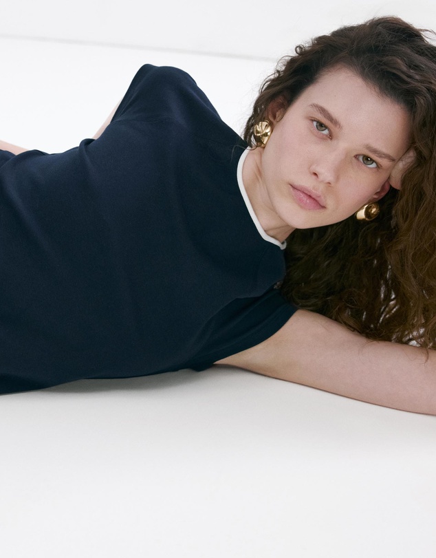 M.N.G - Cotton T-Shirt with Contrast Piping