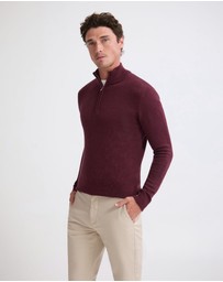 Oxford - Robert Zip Neck Knit Pullover