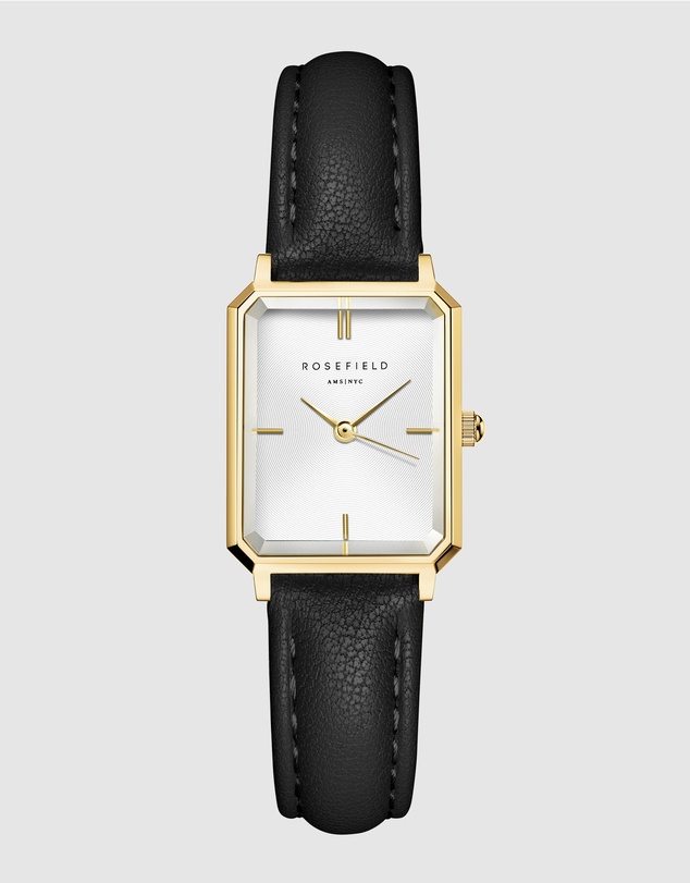 Rosefield - The Octagon XS Black Leather Watch