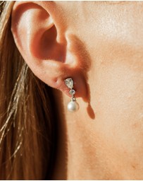 Georgini - Georgini Chic Noel Freshwater Pearl Pyrmont Earrings Silver