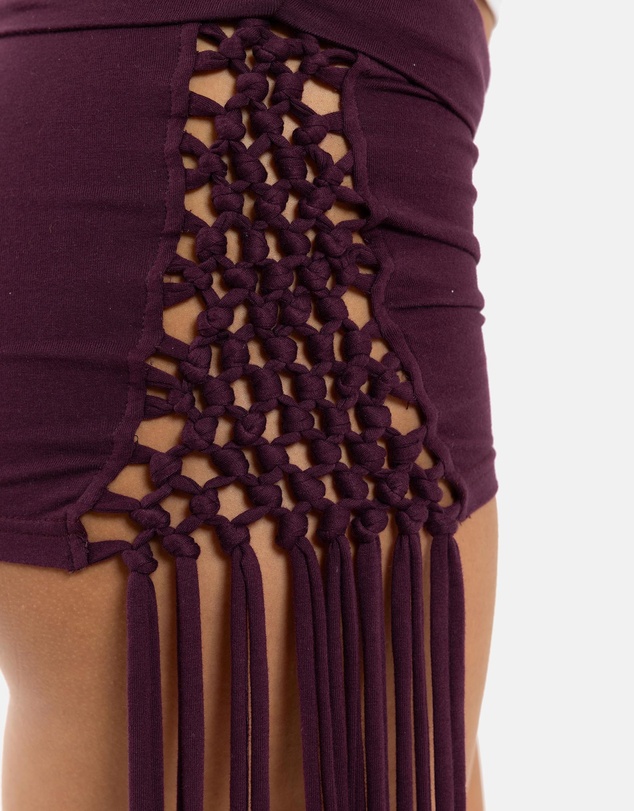 Jaded London - Macrame Fold Over Micro Shorts