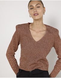 Cirkular - Pre-Loved - Scanlan Theodore Metallic Rose Gold Top