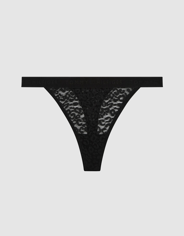 Tommy Hilfiger - Leopard Lace Logo Waistband Tanga Thongs