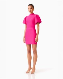 Elliatt - Naomi Puff Sleeve Mini Dress in Raspberry Pink