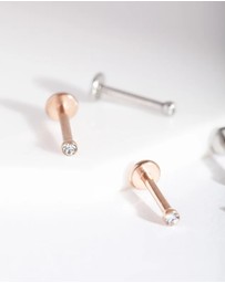 Lovisa - Mixed Metal Surgical Steel Flat Back Earring 6-Pack